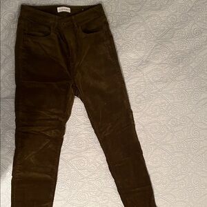 LOFT Corduroy Skinny Pants in Olive Brown